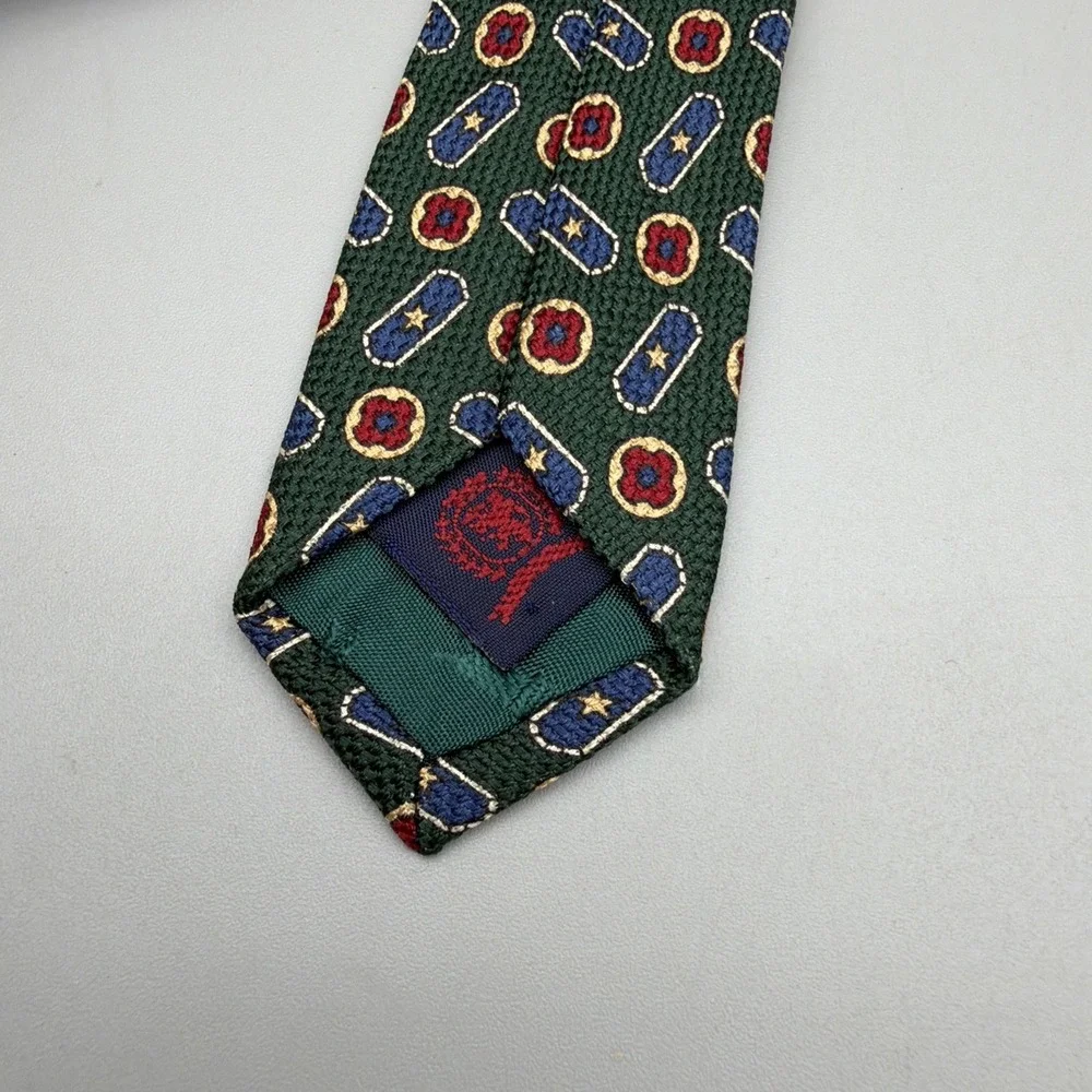 Tommy Hilfiger Geometric/Lion's Crest Printed Men's 100% Silk Neck Tie 60